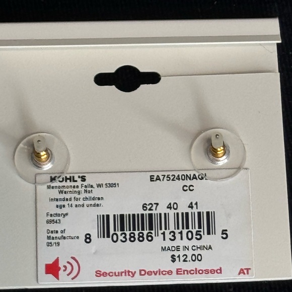 LC Lauren Conrad 3 pairs Gold Tone Mini Hoops Gold Bead and Crystal - Picture 7 of 7